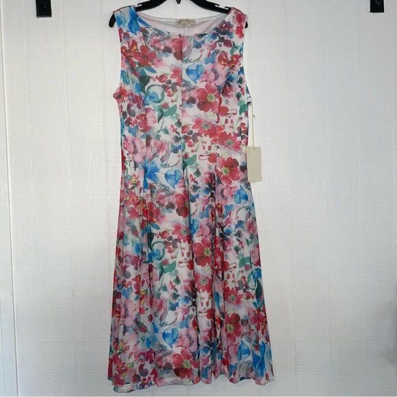 Nwt Maria Gabrielle dress women’s size medium a-line floral sleeveless new - Picture 2 of 9